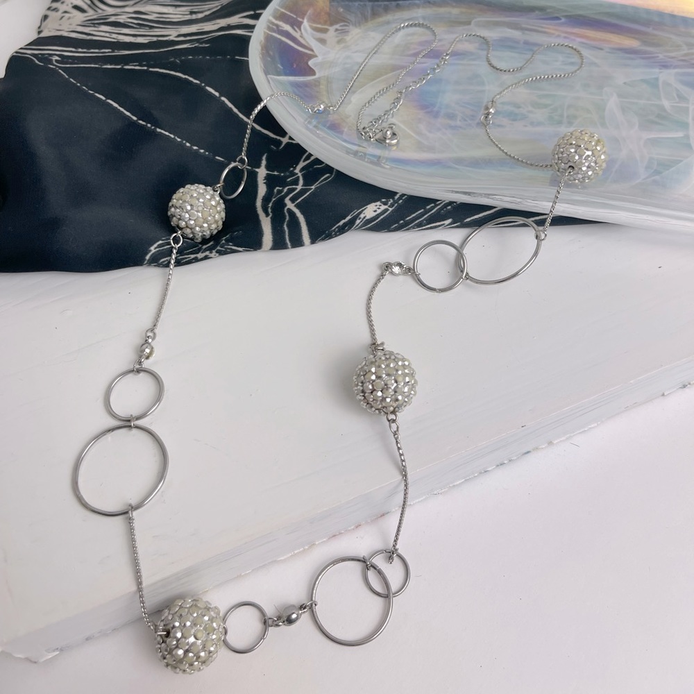 Silver big bead necklace